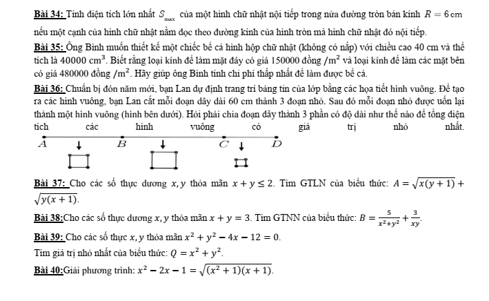 Đề cương ôn tập Giữa kì 2 Toán 9 trường THCS Thăng Long năm 2024-2025