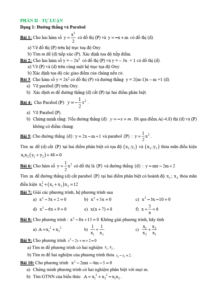 Đề cương ôn tập Học kì 2 Toán 9 trường THCS Nguyễn Gia Thiều năm 2024-2025