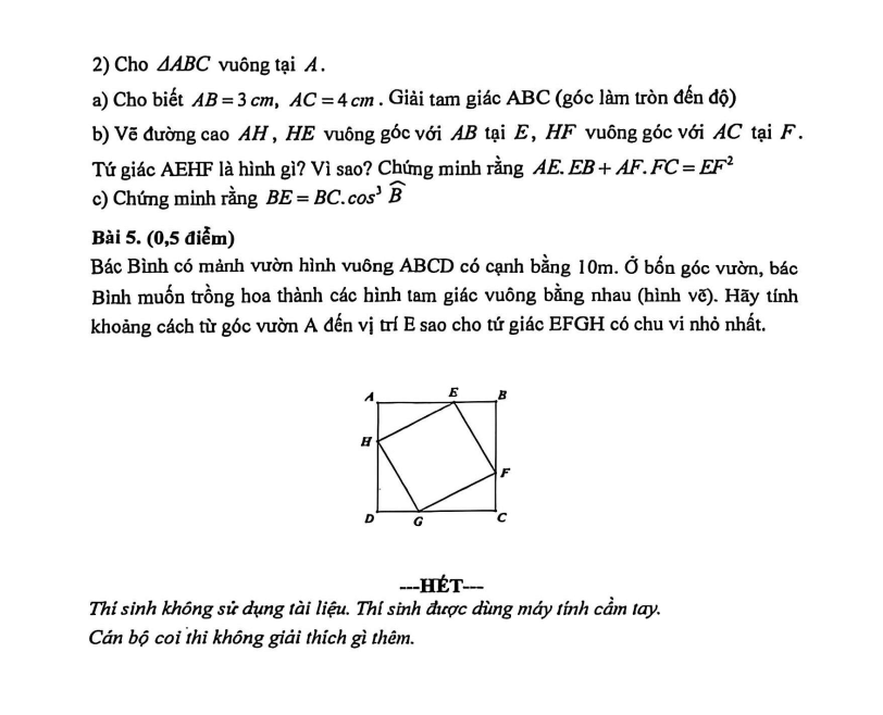 Đề thi Giữa kì 1 Toán 9 THCS&THPT Lê Quý Đôn năm 2025-2026