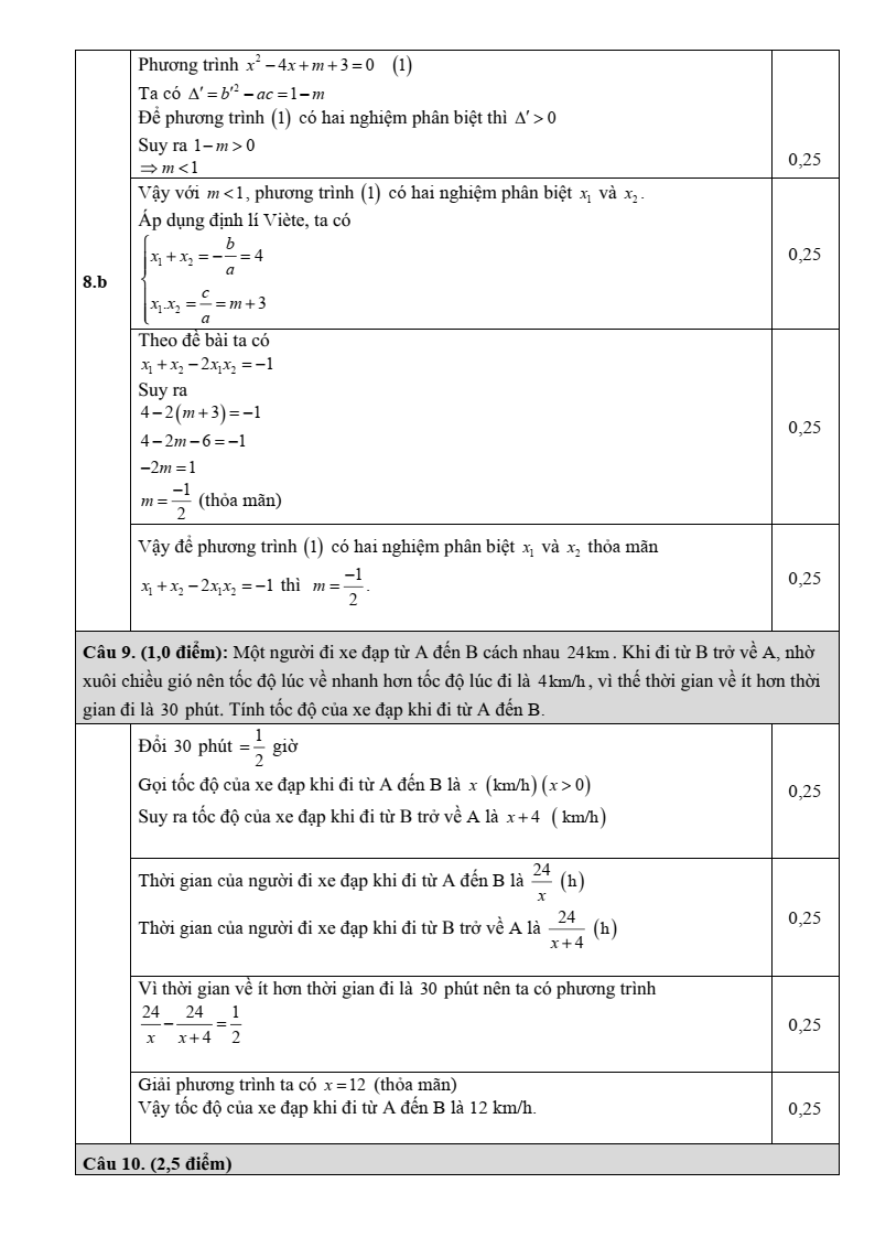 Đề thi Giữa kì 2 Toán 9 phòng GD&ĐT thành phố Bắc Ninh (Bắc Ninh) năm 2024-2025