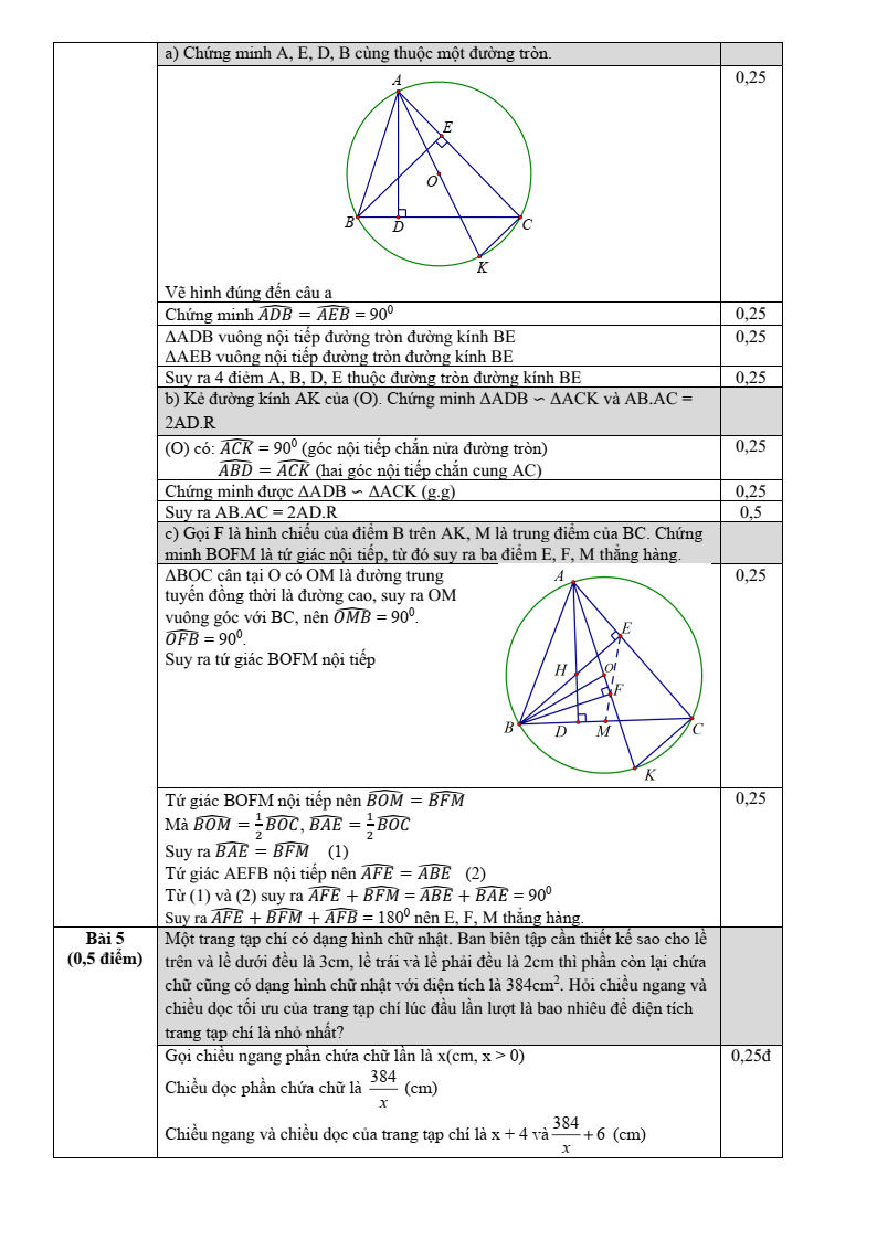 Đề thi Giữa kì 2 Toán 9 trường THCS Ba Đình (Hà Nội) năm 2024-2025