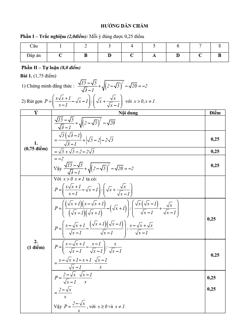 Đề thi Giữa kì 2 Toán 9 trường THCS Trần Bích San (Ninh Bình) năm 2025-2026
