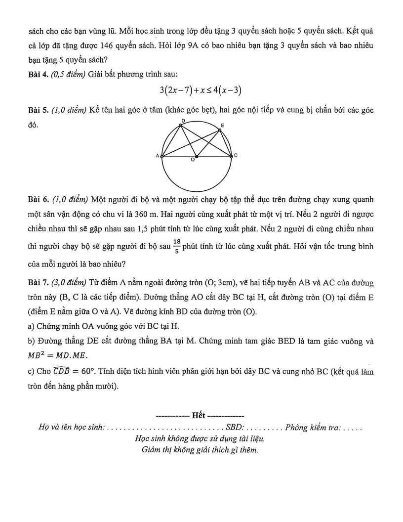 Đề thi Học kì 1 Toán 9 trường THCS Hoàng Quốc Việt  (Tp.HCM) năm 2025-2026