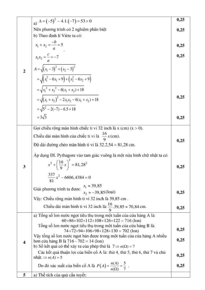 Đề thi Học kì 2 Toán 9 phòng GD&ĐT Bình Tân (Tp.HCM) năm 2024-2025