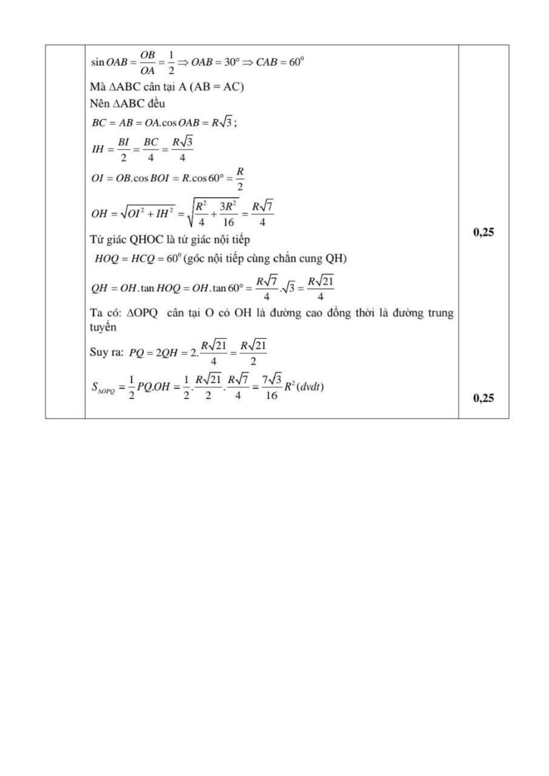 Đề thi Học kì 2 Toán 9 phòng GD&ĐT Bình Tân (Tp.HCM) năm 2024-2025