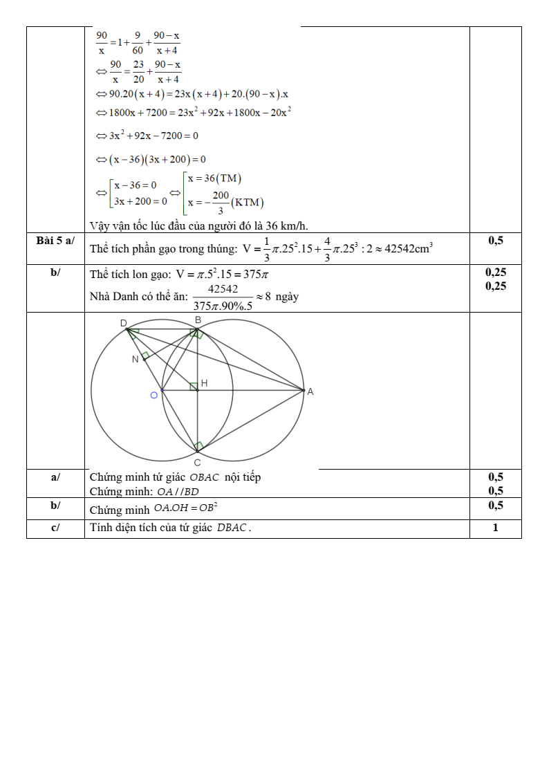 Đề thi Học kì 2 Toán 9 phòng GD&ĐT Bình Thạnh (Tp.HCM) năm 2024-2025
