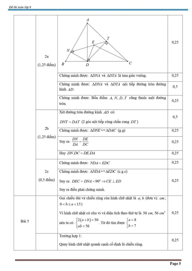 Đề thi Học kì 2 Toán 9 phòng GD&ĐT Cầu Giấy (Hà Nội) năm 2024-2025