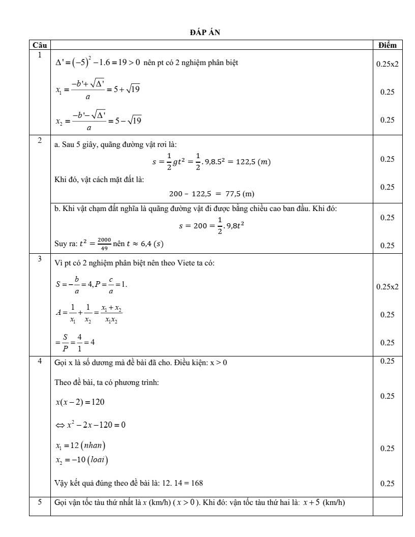 Đề thi Học kì 2 Toán 9 phòng GD&ĐT Quận 7 (Tp.HCM) năm 2024-2025