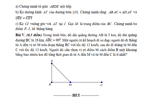 Đề thi Học kì 2 Toán 9 trường THCS Đại Áng (Hà Nội) năm 2025-2026