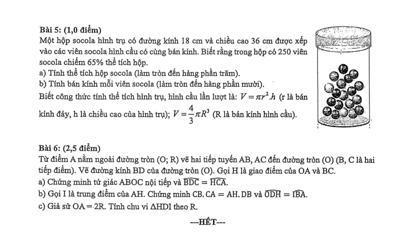 Đề thi Học kì 2 Toán 9 trường THCS Đồng khởi (TP HCM) năm 2025-2026