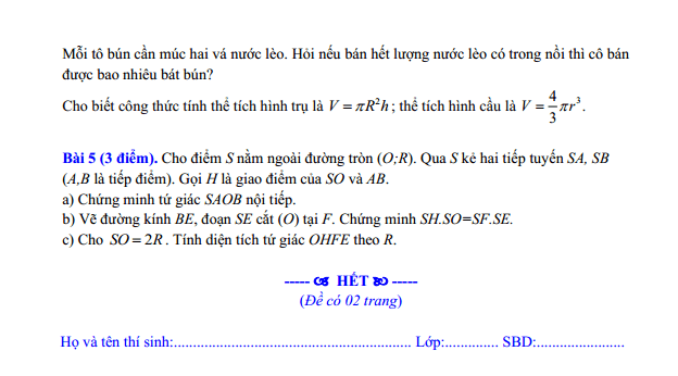 Đề thi Học kì 2 Toán 9 năm 2025-2026 trường THCS Nguyễn Thị Thập (TP. HCM)