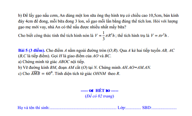 Đề thi Học kì 2 Toán 9 năm 2025-2026 trường THCS Nguyễn Thị Thập (TP. HCM)