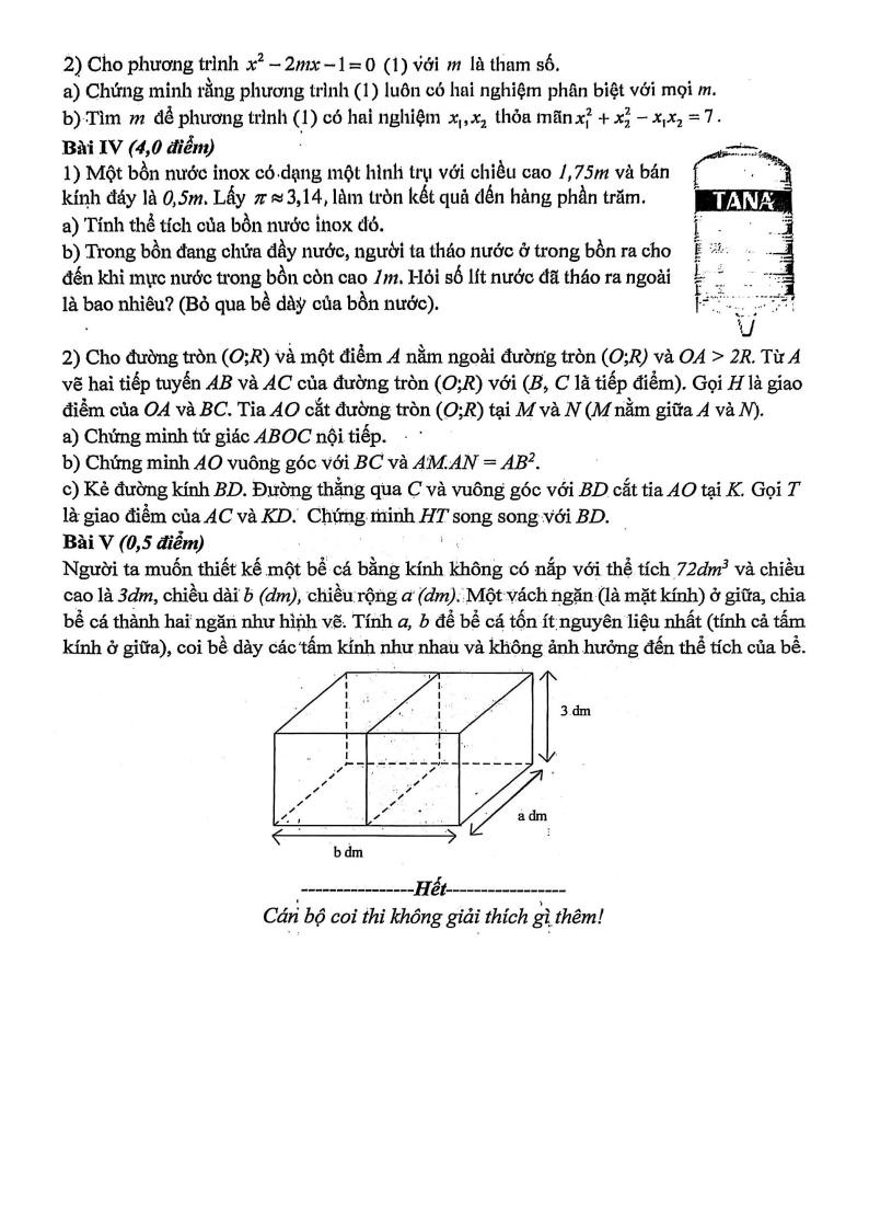 Đề thi Học kì 2 Toán 9 trường THCS Xuân Đỉnh (Hà Nội) năm 2025-2026