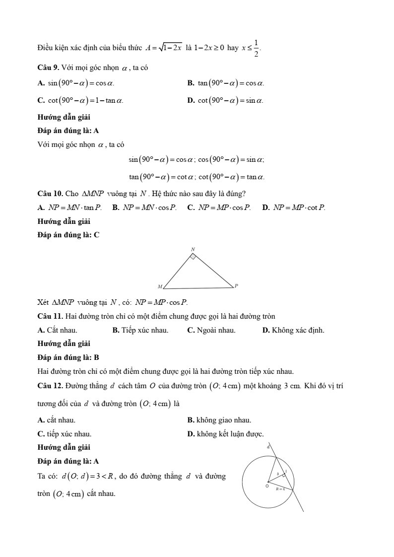 15 Đề thi Học kì 1 Toán 9 Chân trời sáng tạo (có đáp án, cấu trúc mới)