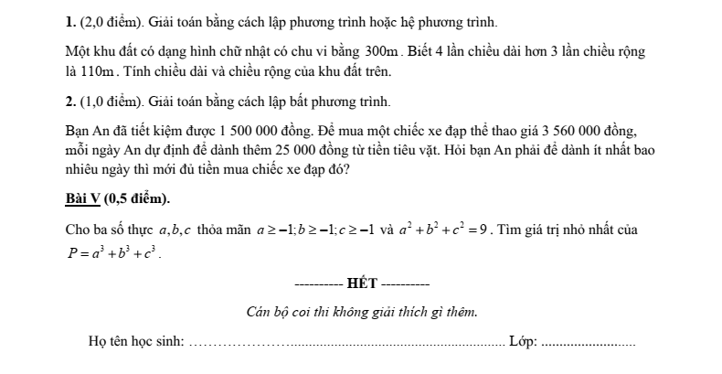Đề thi Giữa kì 1 Toán 9 năm 2026-2027 trường THCS và THPT M.V. Lômônôxốp (Hà Nội)
