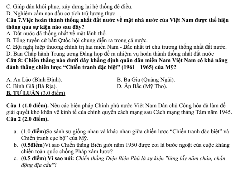 Đề thi Giữa kì 2 Lịch Sử và Địa Lí 9 năm 2025-2026 trường THCS Quế Thuận (Đà Nẵng)
