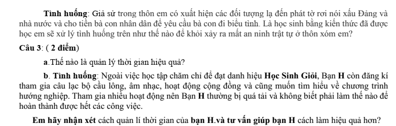 Đề thi Học kì 1 GDCD 9 năm 2024-2025 trường THCS Lý Thường Kiệt (Quảng Nam)