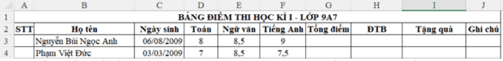 Đề thi Học kì 1 Tin học 9 năm 2025-2026 trường TH - THCS Tân Trung (Tp.HCM)