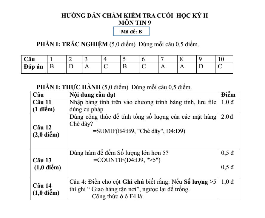 Đề thi Học kì 2 Tin học 9 năm 2024-2025 trường THCS Nguyễn Trãi (Quảng Nam)