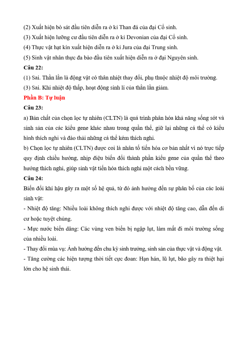 2+ Đề thi Giữa kì 2 Sinh học 12 Cánh diều (cấu trúc mới, có đáp án)