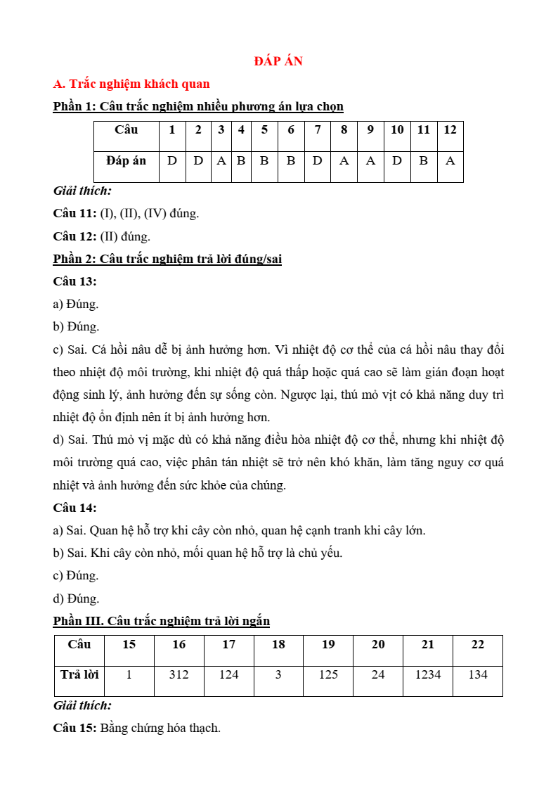 2+ Đề thi Giữa kì 2 Sinh học 12 Chân trời sáng tạo (cấu trúc mới, có đáp án)