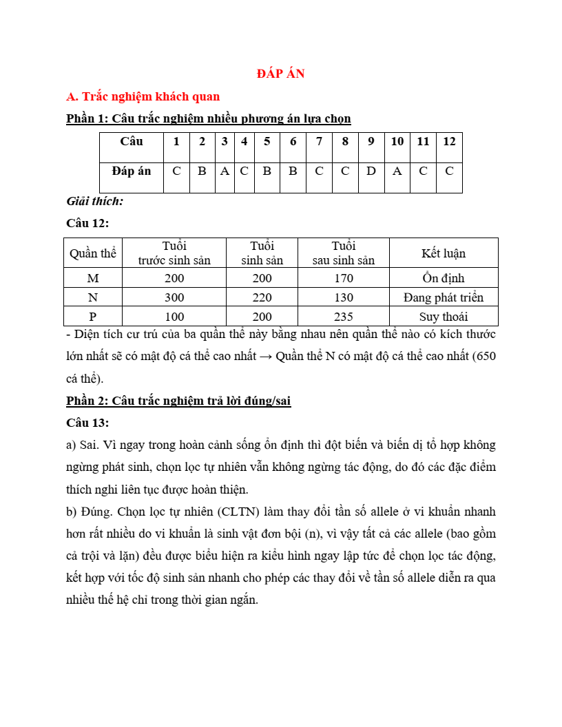 3 Đề thi Giữa kì 2 Sinh học 12 Kết nối tri thức (cấu trúc mới, có đáp án)