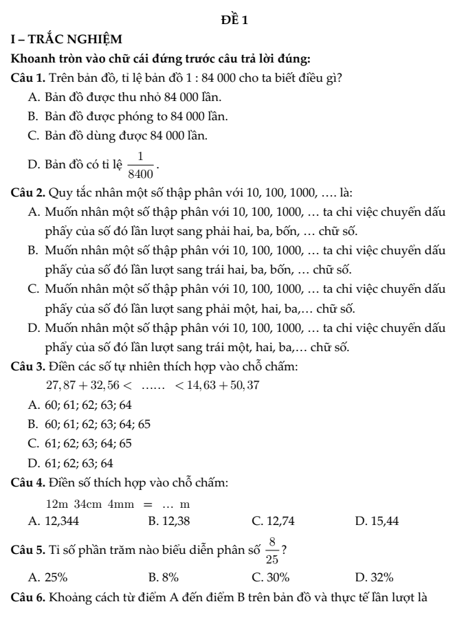 20+ Đề thi Toán lớp 5 Học kì 1 Cánh diều 2025 (tải nhiều)