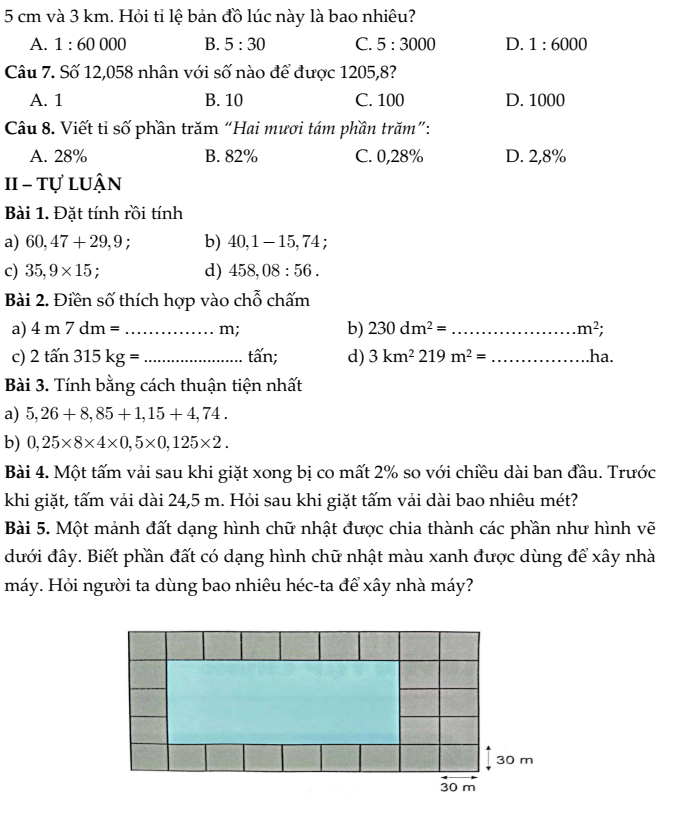 20+ Đề thi Toán lớp 5 Học kì 1 Cánh diều 2025 (tải nhiều)