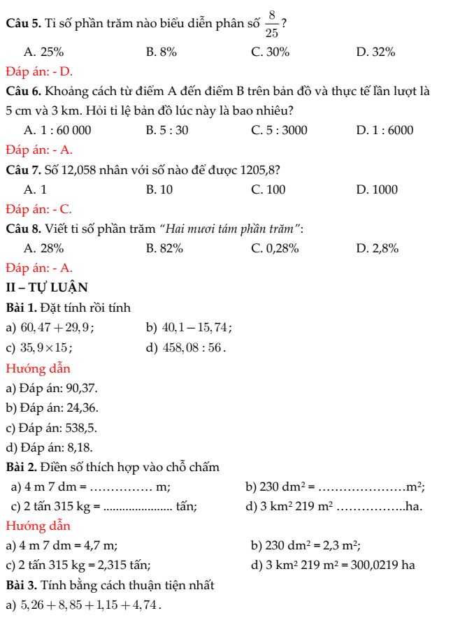20+ Đề thi Toán lớp 5 Học kì 1 Cánh diều 2025 (tải nhiều)