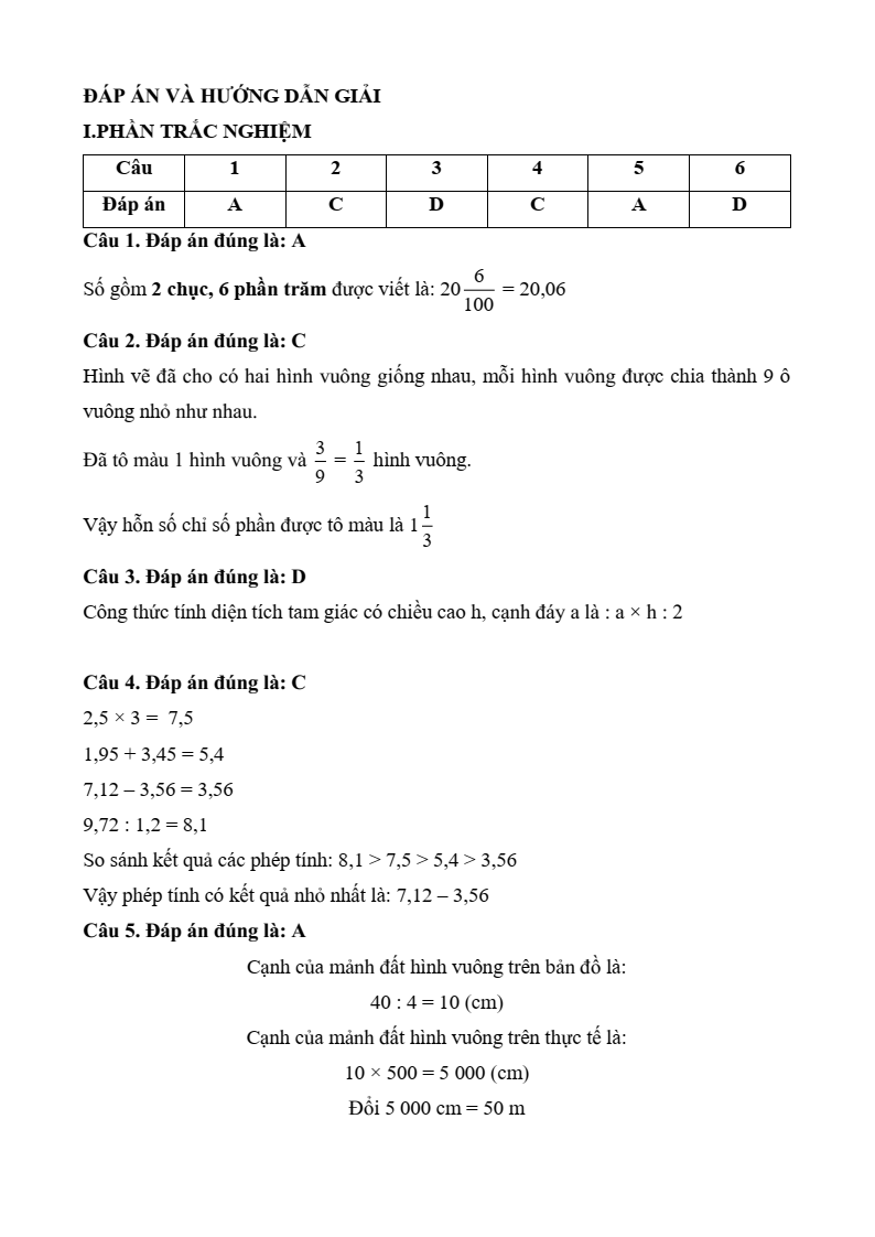 10 Đề thi Học kì 1 Toán lớp 5 Chân trời sáng tạo (có đáp án, cấu trúc mới)