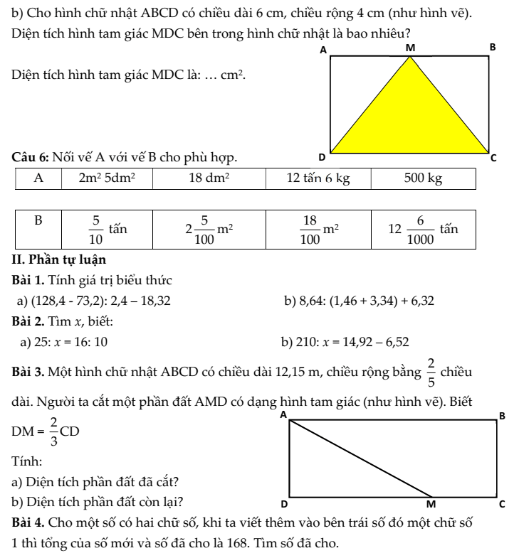20+ Đề thi Toán lớp 5 Học kì 1 Chân trời sáng tạo 2025 (tải nhiều)