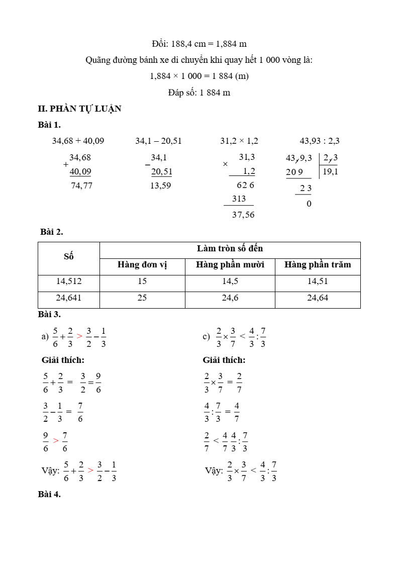 10 Đề thi Học kì 1 Toán lớp 5 Kết nối tri thức (có đáp án, cấu trúc mới)