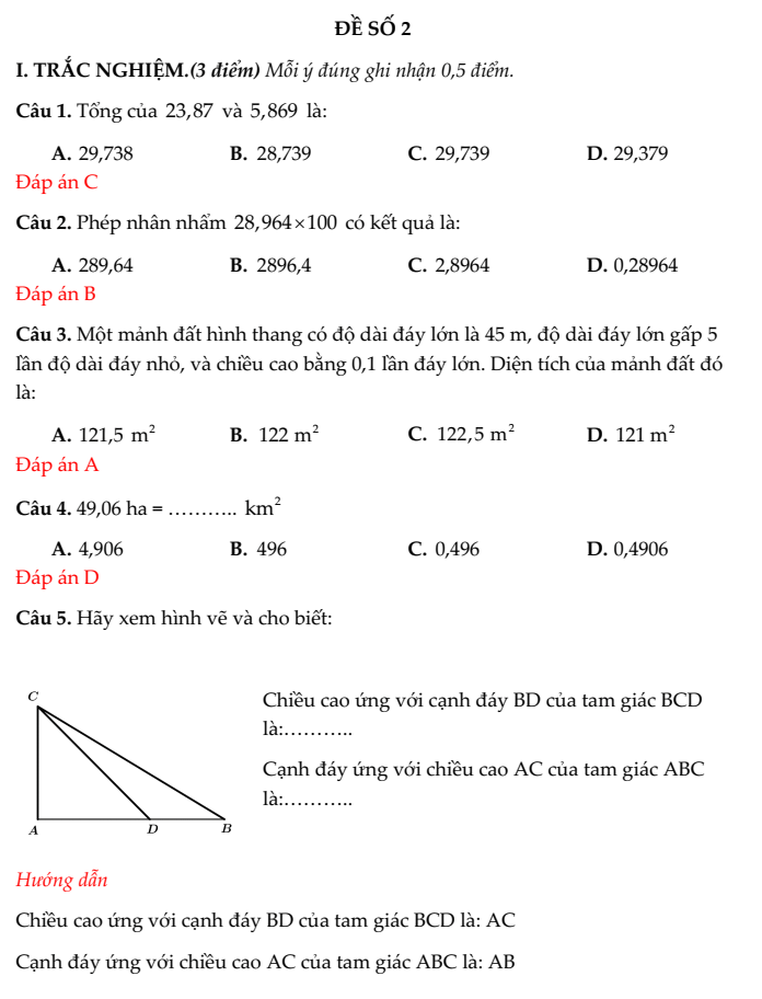 20+ Đề thi Toán lớp 5 Học kì 1 Kết nối tri thức 2025 (tải nhiều)
