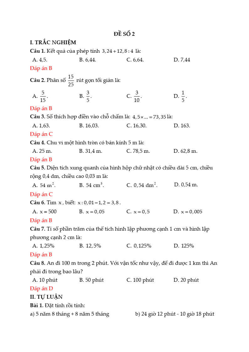 20+ Đề thi Toán lớp 5 Học kì 2 Kết nối tri thức 2026 (tải nhiều)
