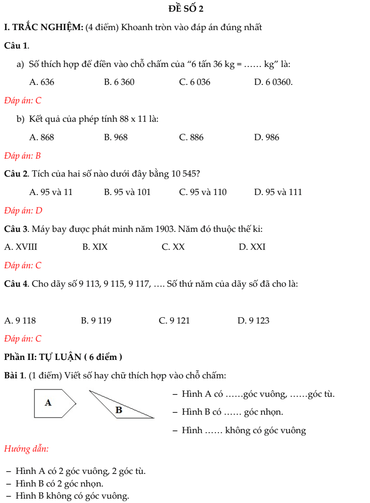 20+ Đề thi Toán lớp 4 Học kì 1 Chân trời sáng tạo 2025 (tải nhiều)