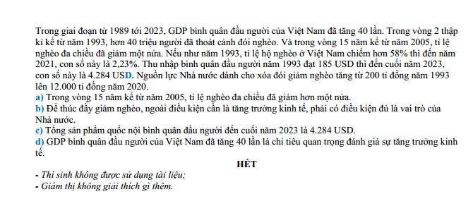 Đề thi thử KTPL Tốt nghiệp THPT 2025-2026 Sở Tuyên Quang (Lần 1)