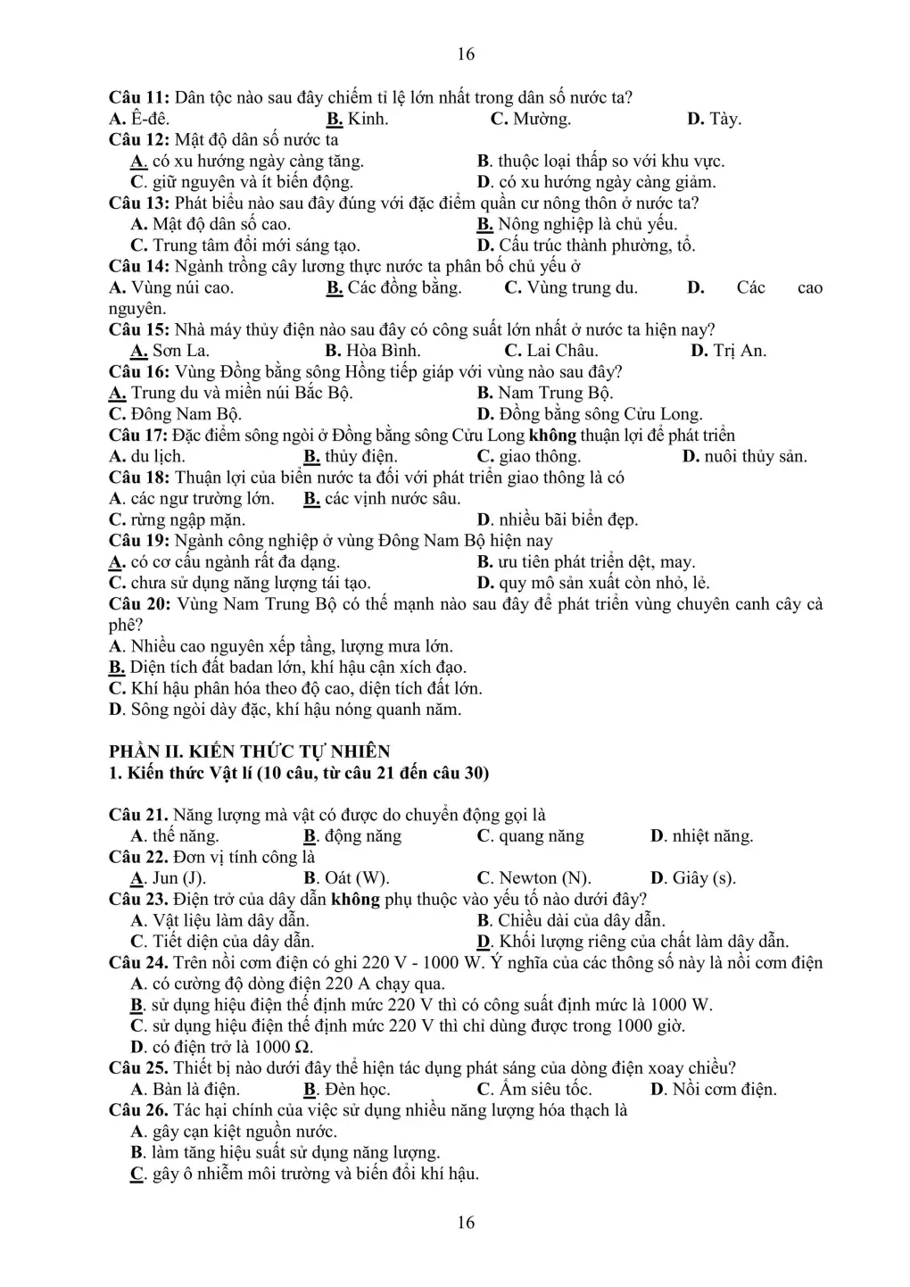 Đề minh họa bài thi Tổ hợp vào lớp 10 Sơn La năm 2026