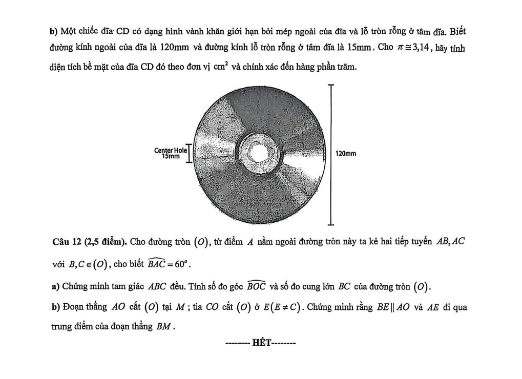 Đề minh họa Toán vào lớp 10 Sở GD&ĐT Lạng Sơn (Chung) năm 2026