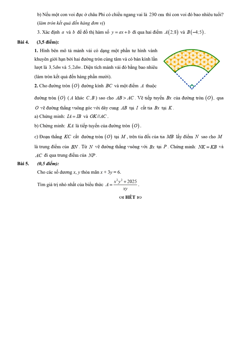 Đề thi thử Toán vào lớp 10 năm 2025-2026 trường THCS Đống Đa (Hà Nội)