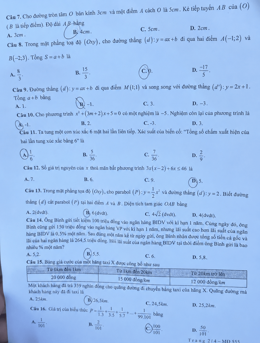 Giải Đề thi tuyển sinh Toán (chung) vào lớp 10 trường THPT Chuyên Khoa học xã hội và nhân văn (Hà Nội) năm 2026
