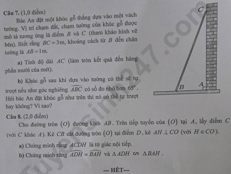 Đề thi tuyển sinh Toán vào lớp 10 Đồng Tháp năm 2025