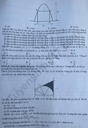 Đề thi tuyển sinh Toán vào lớp 10 Hưng Yên năm 2025