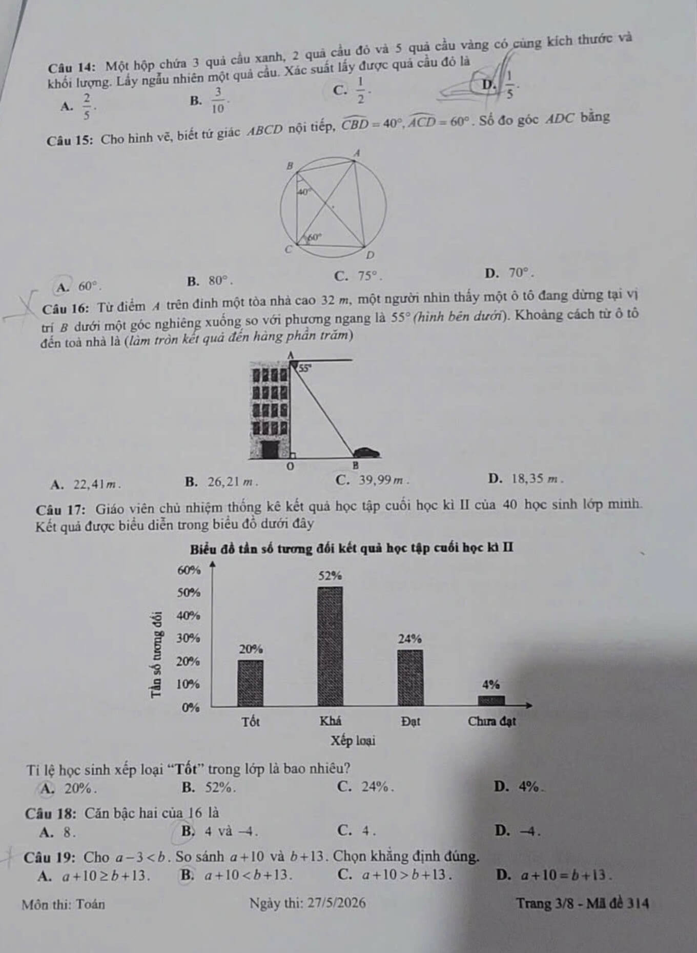 Giải Đề tuyển sinh vào lớp 10 Toán Đồng Tháp năm 2026