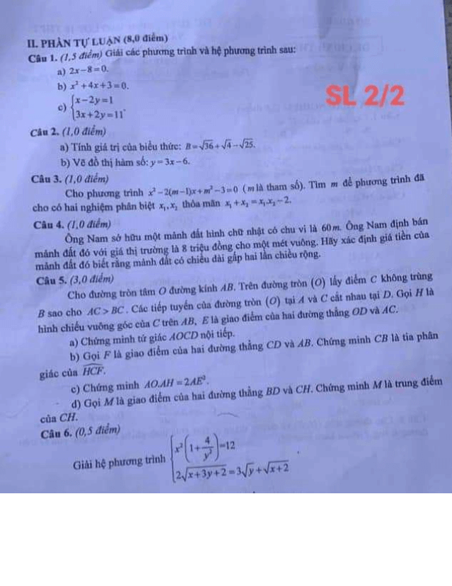 Đề thi vào 10 Toán Sơn La năm 2023