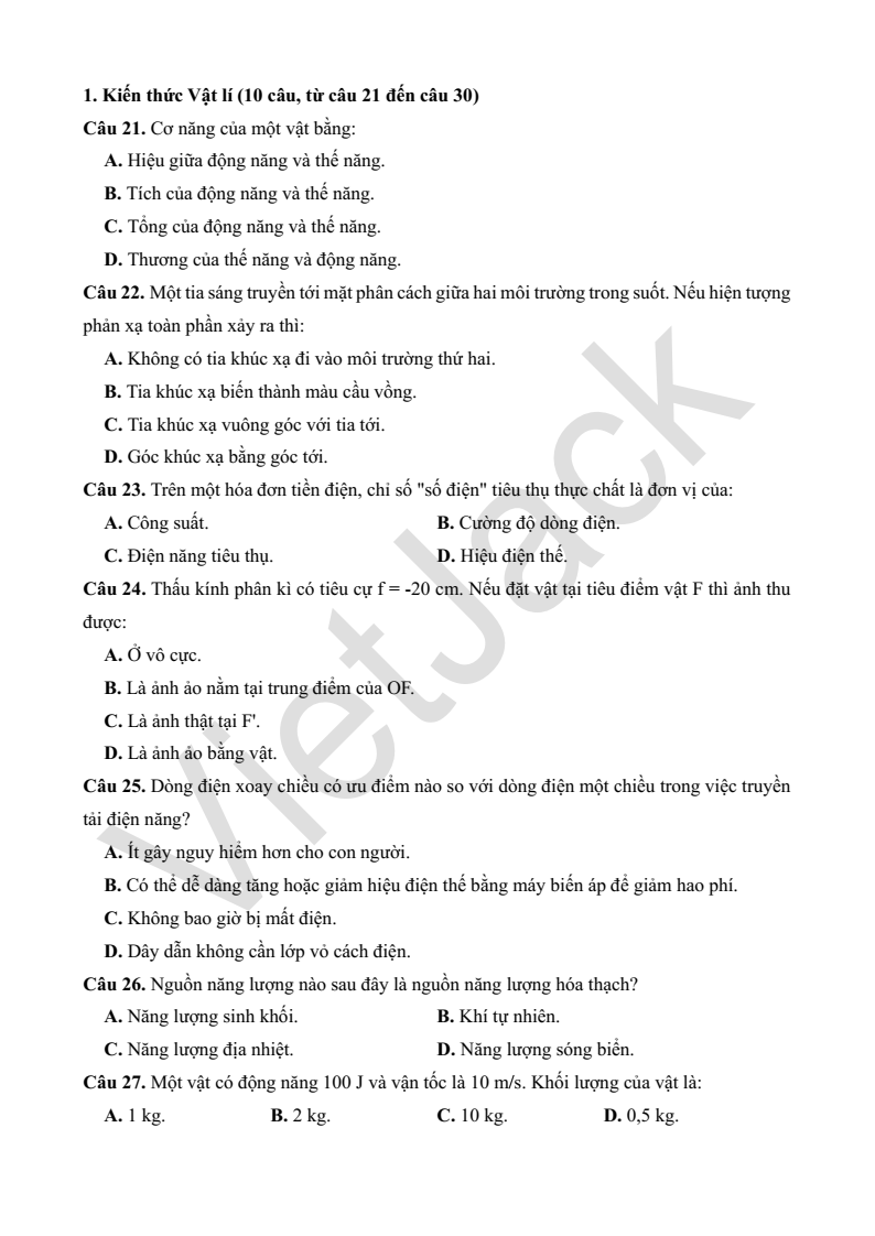 5 Đề thi vào lớp 10 tổ hợp theo cấu trúc Sơn La