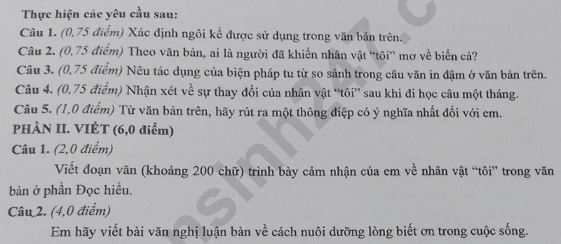 đề thi tuyển sinh Văn vào lớp 10 Đắk Lắk năm 2025