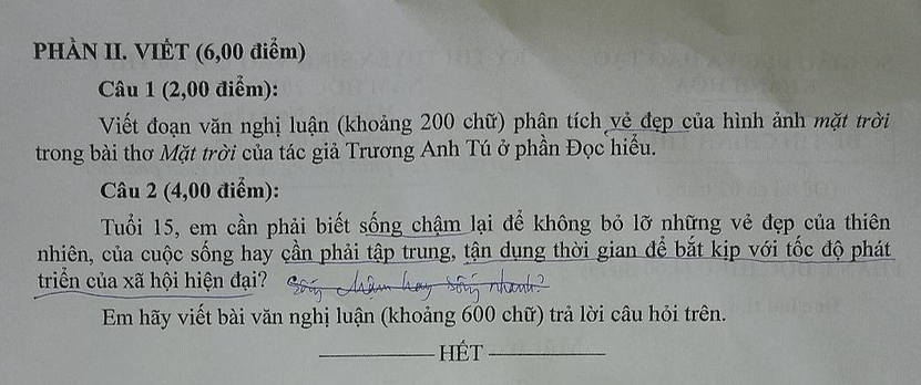 đề thi tuyển sinh Văn vào lớp 10 Khánh Hòa năm 2025