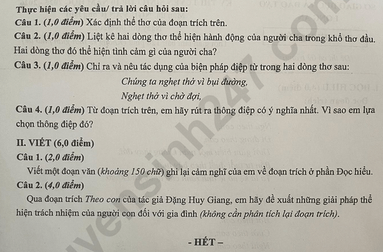 đề thi tuyển sinh Văn vào lớp 10 Long An năm 2025