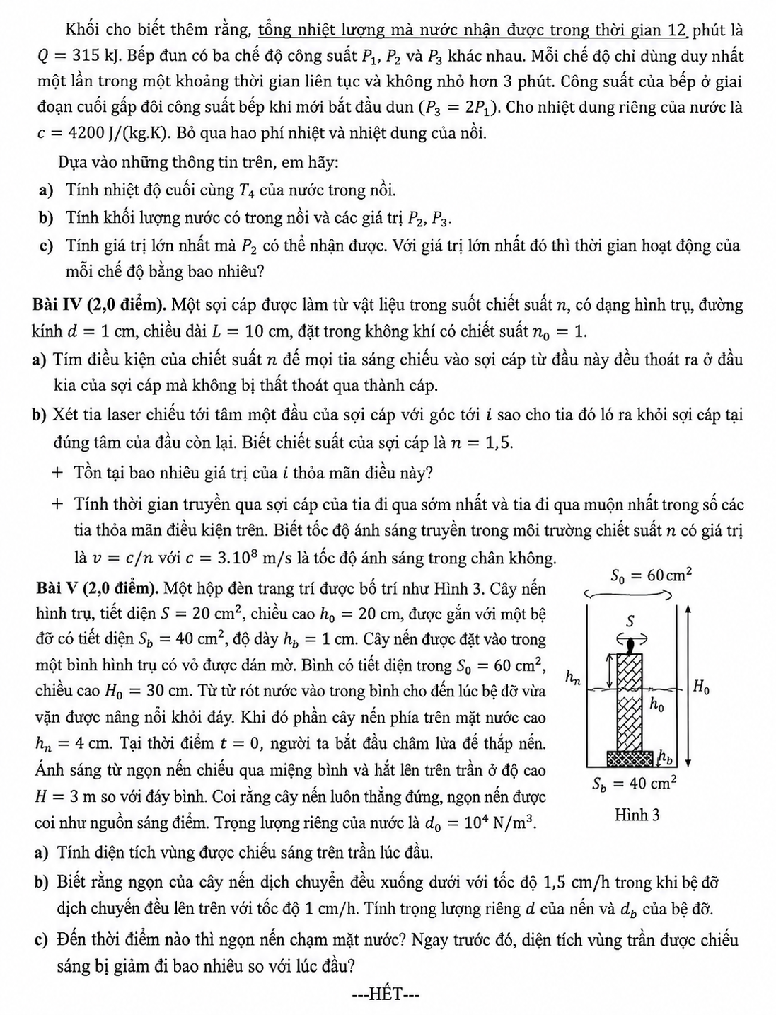 Đề thi tuyển sinh chuyên Vật Lí vào lớp 10 trường THPT Chuyên Khoa học tự nhiên (Hà Nội) năm 2026