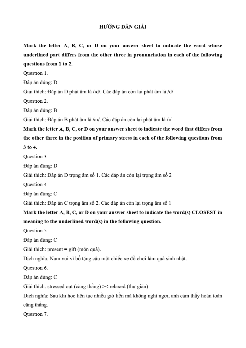 Đề minh họa Tiếng Anh vào lớp 10 Đồng Tháp năm 2026